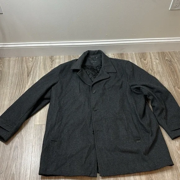 Calvin Klein gray men wool pea coat size XXL
